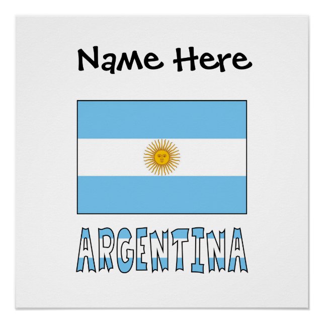 Argentina Argentine Flag Personalized Poster (Front)