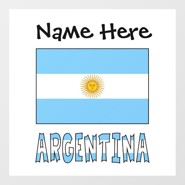 Argentina Argentine Flag Personalized  Window Cling (Sheet)