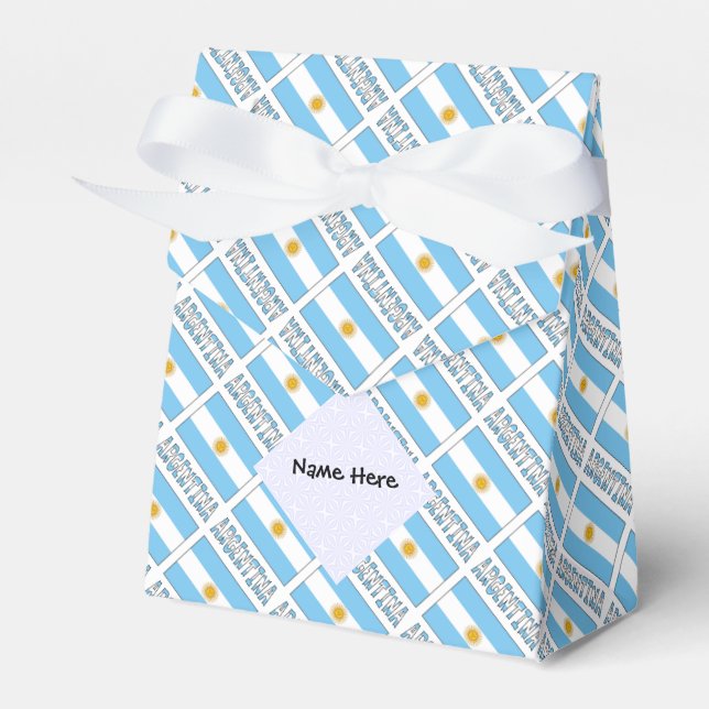Argentina Argentine Flag Tiled Personalized  Favor Box (Front Side)