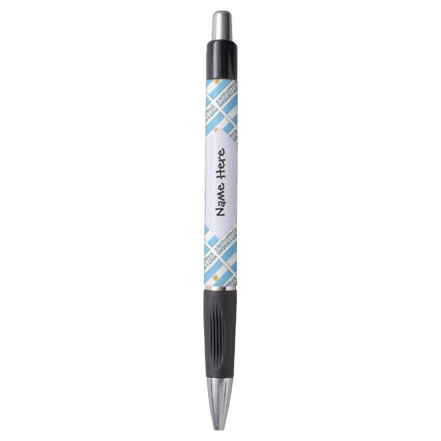 Argentina Argentine Flag Tiled Personalized  Pen (Front Vertical)