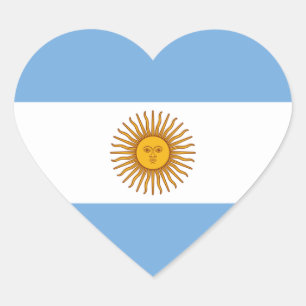 Argentina/Argentine Heart Flag Sticker