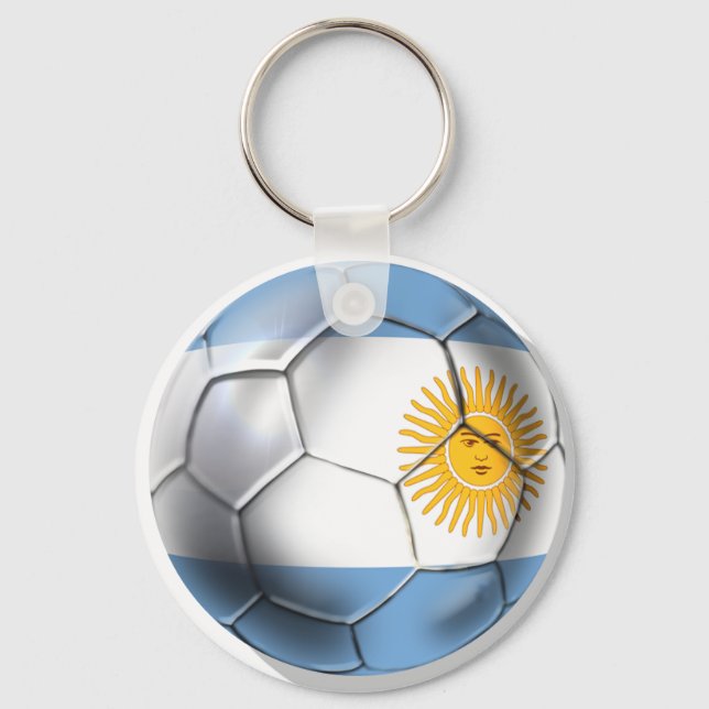 Argentina Argentine Soccer Ball Shirts Keychain (Front)