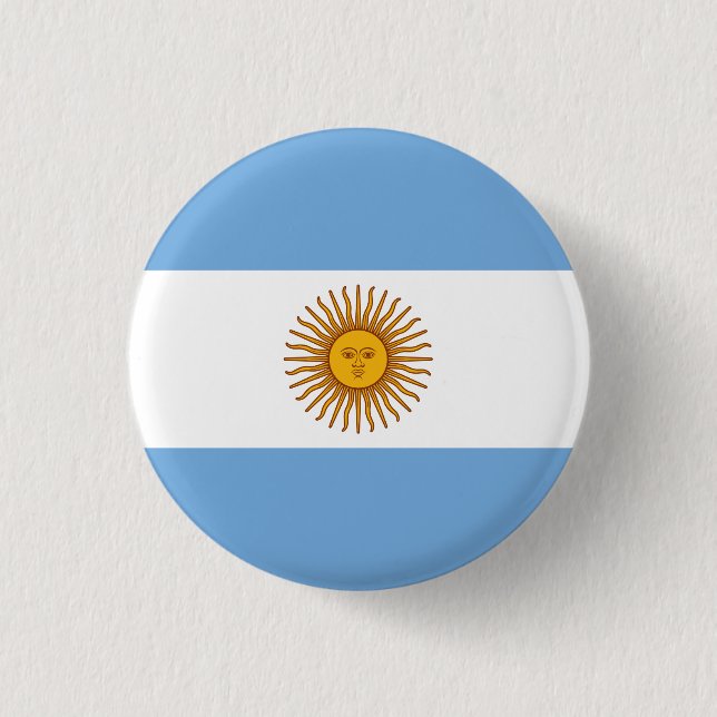 Argentina (Argentinian) Flag 1 Inch Round Button (Front)