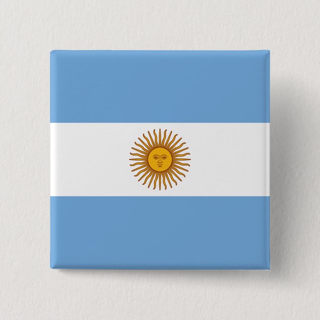 Argentina (Argentinian) Flag 2 Inch Square Button (Front)