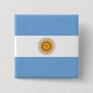 Argentina (Argentinian) Flag 2 Inch Square Button