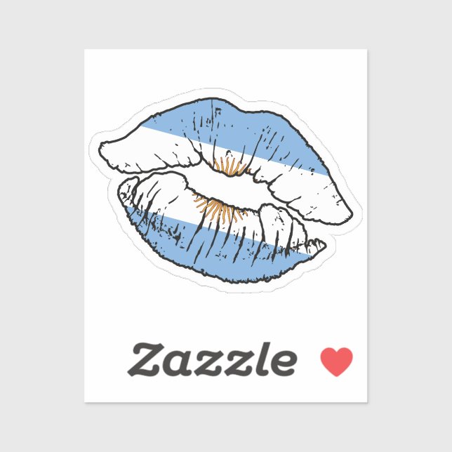 Argentina Argentinian Lipstick Love Flag (Sheet)