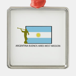 ARGENTINA BUENOS AIRES WEST MISSION LDS METAL ORNAMENT