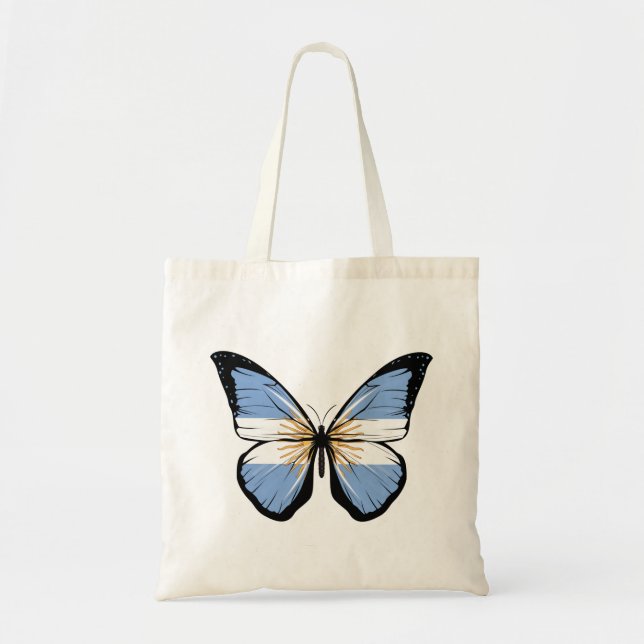 Argentina Butterfly Flag Tote Bag (Front)