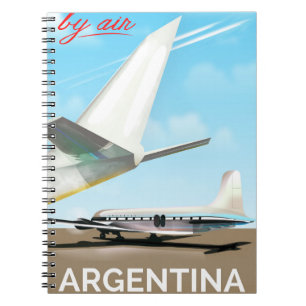 Argentina "By Air" vintage flight poster Notebook