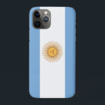 argentina iPhone 11 pro case<br><div class="desc">The national flag of Argentina is a triband, composed of three equally wide horizontal bands coloured light blue, white and light blue. The full flag featuring the sun is called the Official Ceremonial Flag (Spanish: Bandera Oficial de Ceremonia). The flag without the sun is considered the Ornamental Flag (Bandera de...</div>
