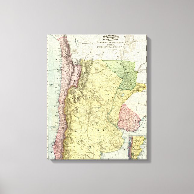 Argentina, Chile, Paraguay, Uruguay Canvas Print (Front)