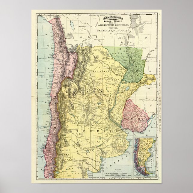 Argentina, Chile, Paraguay, Uruguay Poster (Front)