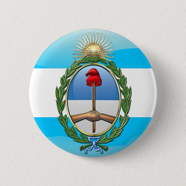 Argentina Coat of arms 2 Inch Round Button (Front)