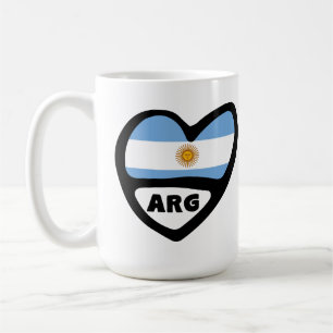 Argentina Country Code Flag Heart ARG Coffee Mug