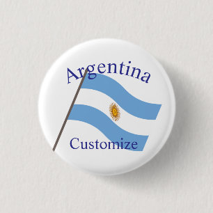 Argentina Country Flag Thunder_Cove 1 Inch Round Button