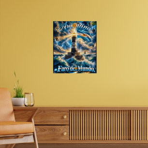 Argentina Faro del Mundo Cosmic Patriot Square Can Poster