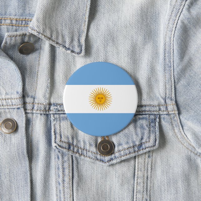 Argentina flag 3 inch round button (In Situ)
