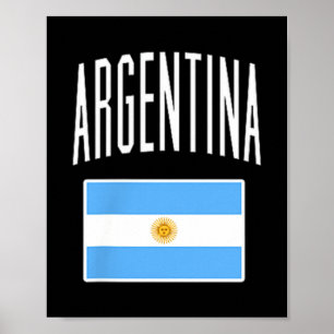 Argentina Flag Argentine Football Soccer Fan Men W Poster