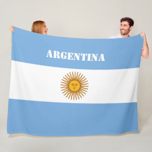 Argentina Flag Argentinian Soccer Football  Fleece Blanket