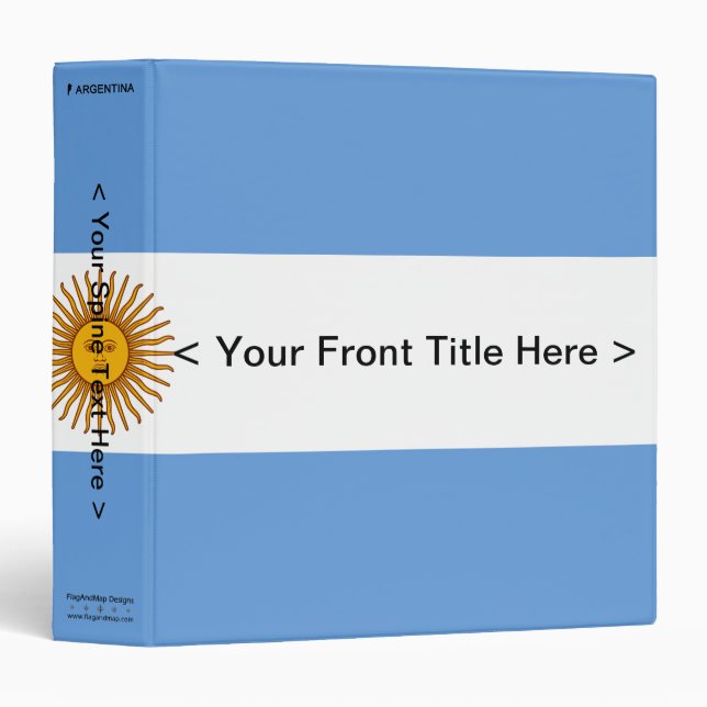 Argentina Flag Binder (Front/Spine)
