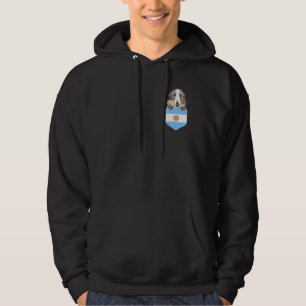 Argentina Flag Borzoi Dog In Pocket Hoodie