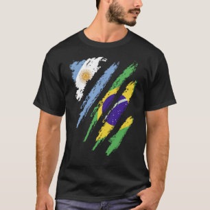 Argentina Flag Brazil Grown Patriot Country Stripe T-Shirt