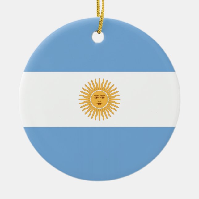 Argentina Flag Ceramic Ornament (Front)