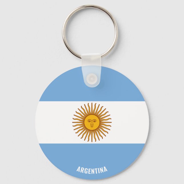 Argentina Flag Charming Patriotic Keychain (Front)