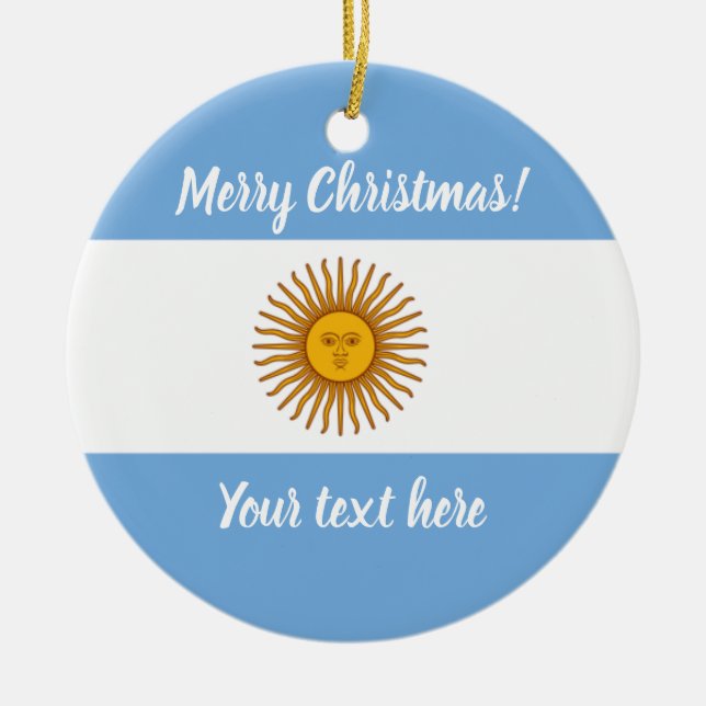 Argentina flag Christmas tree photo ornament (Front)