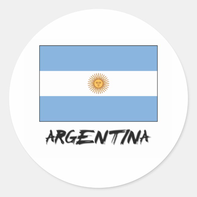 Argentina Flag Classic Round Sticker (Front)