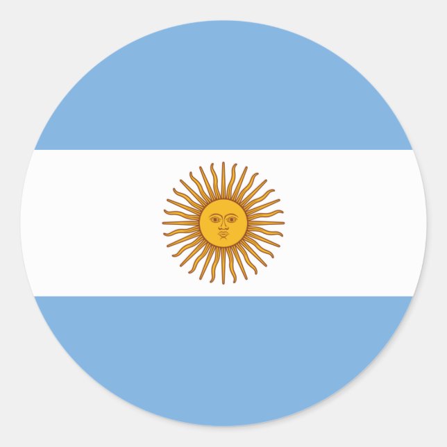 Argentina Flag Classic Round Sticker (Front)