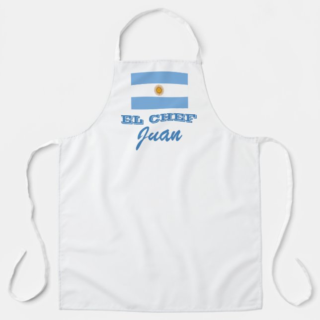 Argentina flag custom BBQ cooking kitchen Apron (Front)