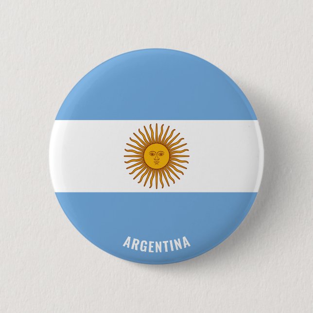 Argentina Flag Cute Patriotic 2 Inch Round Button (Front)
