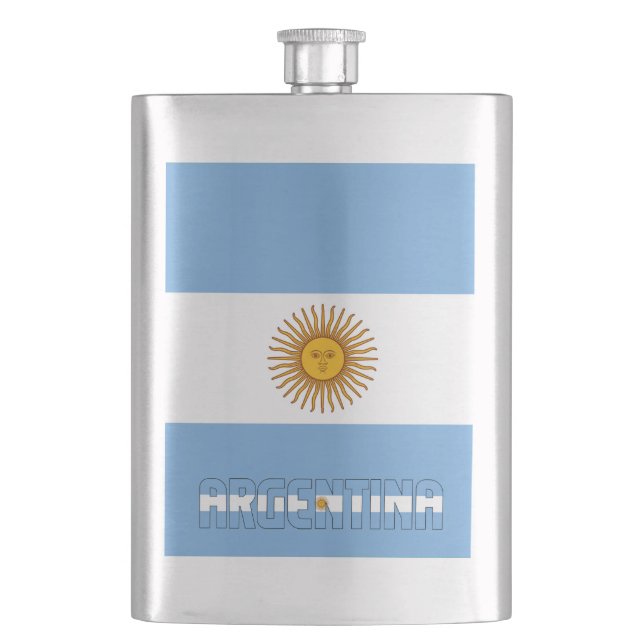 Argentina Flag Elegant Patriotic Hip Flask (Front)