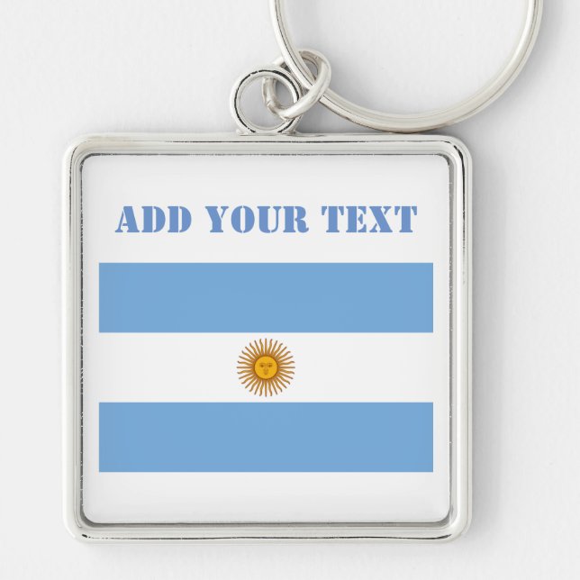 Argentina Flag Footballs Soccer Argentine blue Keychain (Front)