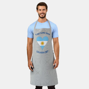 Argentina Flag Heart Personalized Apron