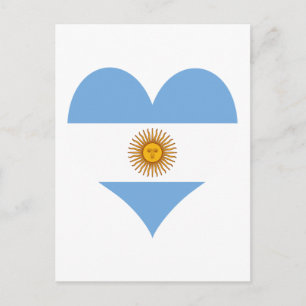 Argentina flag heart postcard
