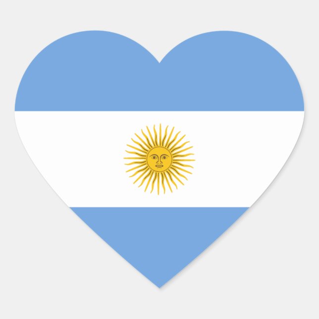 Argentina Flag Heart Sticker (Front)