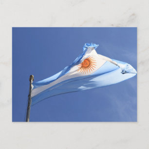Argentina Flag in wind Postcard