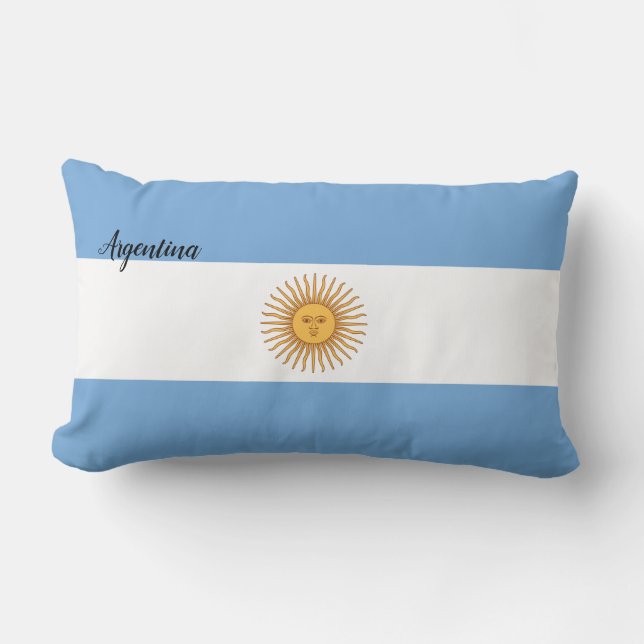 Argentina Flag Lumbar Pillow (Front)