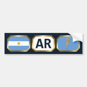 Argentina Flag Map Code Bumper Sticker