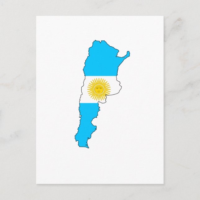 Argentina flag map postcard (Front)