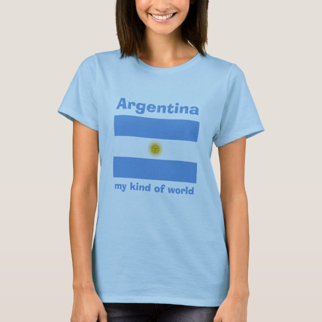 Argentina Flag + Map + Text T-Shirt (Front)