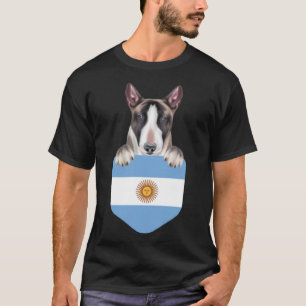 Argentina Flag Miniature Bull Terrier Dog In Pocke T-Shirt