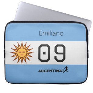 Argentina Flag Personalized Soccer Fan Gear Laptop Sleeve