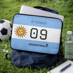 Argentina Flag Personalized Soccer Fan Gear Laptop Sleeve