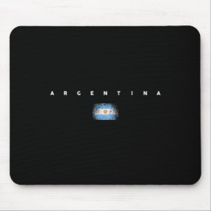 Argentina Flag Pride Vintage Retro Soccer Belgian  Mouse Pad