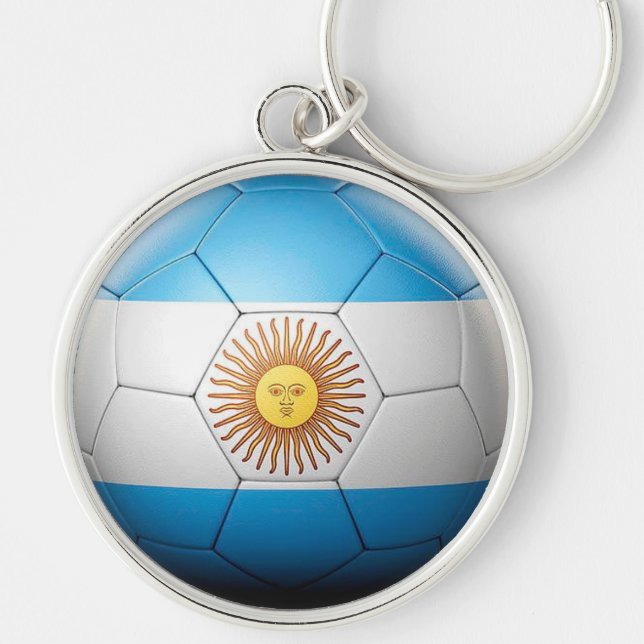 Argentina Flag Soccer Ball Keychain (Front)