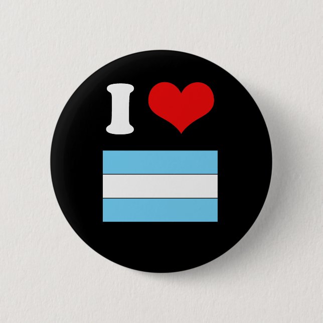 Argentina Flag Tshirt 2 Inch Round Button (Front)