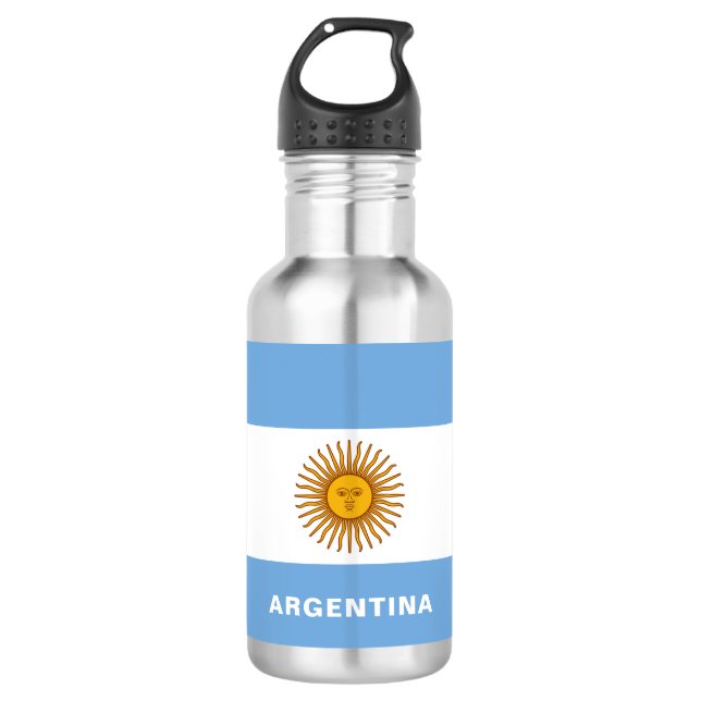 Argentina Flag Water Bottle (Front)